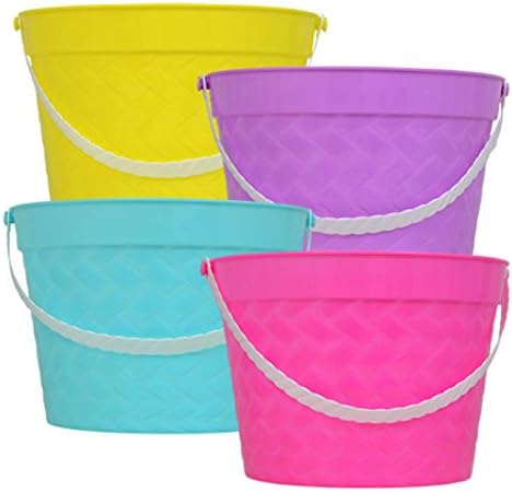 8" Pastel Plastic Easter Buckets Set of 4