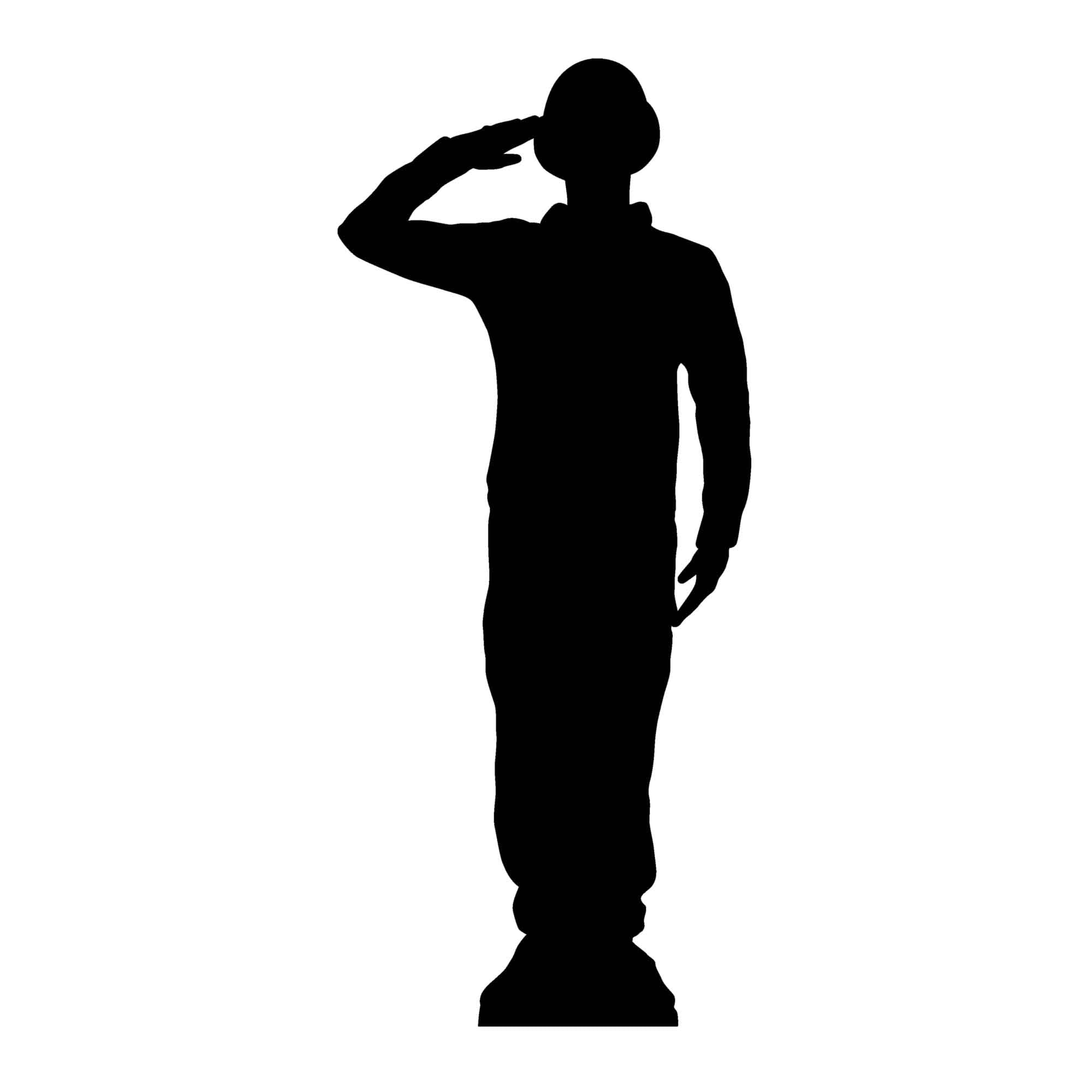 Star Cutouts SC1176 Soldier Salute Silhouette Lifesize Cardboard Cutout – Ideal for Military Displays, VE Day Celebrations & Event Decoration