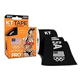 KT TAPE PRO Synthetic Elastic Kinesiology 20 Pre-Cut 10-Inch Strips, Therapeutic Tape, PRO USA Black