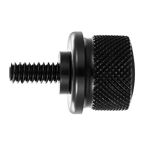 ClipsOne 2 PCS Black Billet Aluminum Knurled Rear Seat Bolt Screw for Harley Davidson Motorcycles 1996-2016 - Thumbnail 5