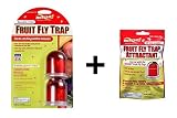 Rescue Bundle Pack Reusable Fruit Fly Trap, 2-Pack with Non-Toxic Fruit Fly Trap Refill