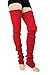 Foot Traffic Women's Cable-Knit Leg Warmers (Red, Super Long)