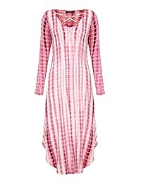 Mixfeer - Vestido largo para mujer, estilo casual, manga larga, ajuste suelto, color maxi