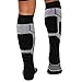 Pure Athlete Snowboard Socks - Comfortable Warm Outdoor Socks for Skiing and Snowboarding - Warm Board Socks, Ski Socks for Men and Women (Black-White-Silver, Large)
