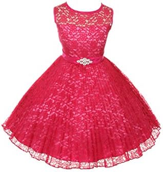 JM DREAMLINELovely Tulle Pleated Lace Flower Girl Dress