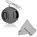 52MM Center Pinch Lens Cap w/ Leash for CANON PowerShot SX40 HS SX30 HS SX20 IS SX10 Cameras + Premium MagicFiber Microfiber Cleaning Cloth