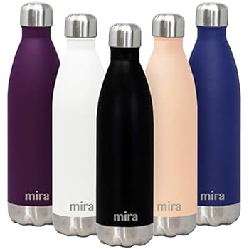 Mira 25 Oz Stainless Steel Vacuum Insulated Water Bottle Double Walled Cola Shape Thermos 24 Hours Cold 12 Hours Hot Reusable Metal Water