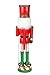 Peppermint Nutcracker | Traditional Christmas Decor | with Peppermint Scepter | Wearing Colorful Sparkled Shirt | Perfect for Any Collection | Perfect for Shelves & Tables | 100% Wood | 15