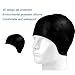 Adult Swim Cap for Men and Women Ear Protection (Black)