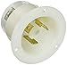 Leviton 30 Amp, 250 Volt, NEMA L6-30P 2P, 3W, Flanged Inlet Locking Receptacle, Industrial Grade, Grounding, 2625F, White