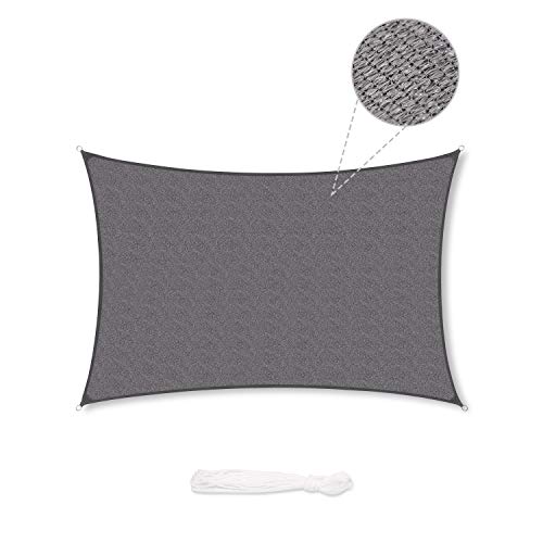 Sekey Sonnensegel 3x4m, Sonnenschutz, Rechteckig HDPE-Kunststoff, Winddicht Wasserdurchlässig UV-beständig Atmungsaktiv…