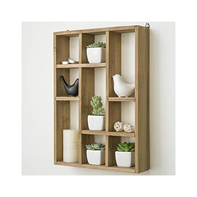 MyGift Rustic Brown Wood Hanging Shadow Box (Vertical or Horizontal