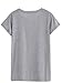 Haola Women Fashion Grey Causul Print T Shirts Summer Funny Tops M-Grey