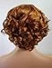 Anogol Hair Cap+Copper Red Lace Front Wig Short Bob Wigs Body Wave Auburn Orange Synthetic Hair Free Part For Women