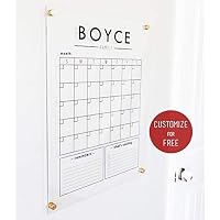 Custom Clear Acrylic Calendar - 18.5x23 Dry Erase Wall Calendar - dry erase family calendar, 2018 Calendar, personalized gift, planner, family command center