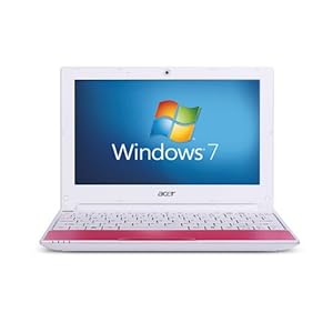 Acer Aspire One Happy 10.1 inch Netbook (Intel Atom N450 Processor, 1GB RAM, 250GB HDD, Wifi, Webcam, 8hrs battery life, Windows 7 Starter&Android) - Candy Pink