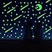 Glow in The Dark Stars and Moon and Shooting Stars,Toddler Decorations Room Decor Kit Bright Wall Stickers with Butterflies for Ceiling Decals in Kid Room,Total 215 Pcs