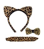 Cosplay: Leopard Ears Headband, Tail, & Bow Set