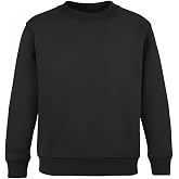 ClassExceed Boys' School Uniform Sweatshirt, Cotton Blend Crewneck Pullover | Cotton-blend fleece crewneck pullover with long sleeves, rib-knit trim, and a classic solid design for school or casual wear.