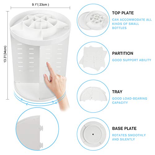 image for sanipoe 360 Degree Rotation Makeup Tower Organizer, Lazy Susan Cosmeti