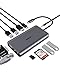 RCA USB C Hub, 11 in 1 USB C Adapter with 4K HDMI, 1080P VGA, Gigabit Ethernet, USB C PD Power Delivery, USB 3.0, USB 2.0, SD&TF Card Reader, Audio Jack for MacBook Pro and Other Type C Devices