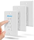 Self-Closing Outlet Cover (3 Pack), Fosmon Baby Guard Standard Wall Outlet Plate [Baby-Proofing | Child Safety] Electrical Socket Plugs Automatic Sliding Cap Cover - White