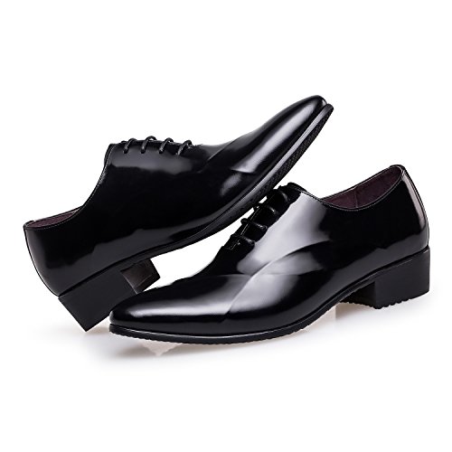 ZRO Men's Lace Up Formal Modern Oxford Dress Shoes BLACK US 10.5