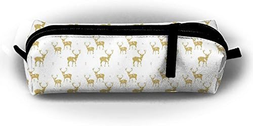 Golden Floral Deer Pencil Bag Pen Case Multi-Functional Felt Pouch Zipper Bag Coin Purse For Pens Pencils Highlighters Gel Pen And Other School Supplies