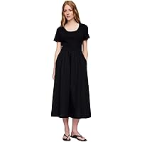 fitted lace wedding dress GAP Womens Smocked Waist Maxi Dress, Black 1, X-Small Petite at Amazon  Women's Clothing store