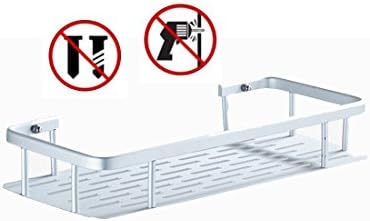Bathroom Shelf, Shower Large Corner Basket Wall Mount, Shower Shelf Basket 12 Inch Aluminum - Shower Organizer Wall Mounted