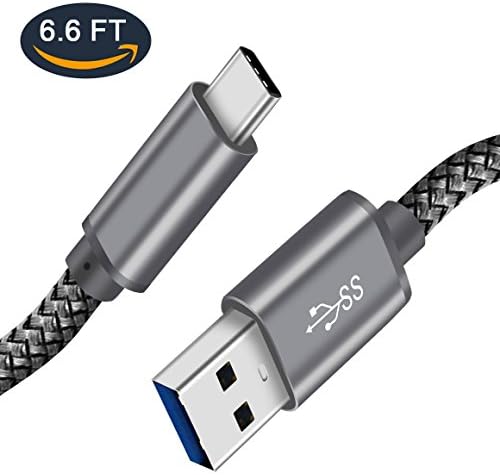 Switch Charger, APPHOME 6.6ft 3.0 USB Type C Cable Fast Charging Cord Nylon Braided Compatible with Nintendo Switch Lite Oneplus LG G8 G7 Thinq V50 V30 Google Pixel C, Grey
