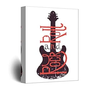 Canvas Wall Art Rock & Roll Theme Print Gallery Wrap Modern Home Decoration Ready to Hang - 12x18 inches