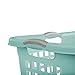 Sterilite 6 Pack Plastic Laundry Basket Clothes Hamper, 2 Bushel, Ultra, Aqua Chrome