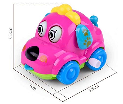 CARDEON 1Pc Cute Cartoon Animal Dog Wind Up Toys Running Car Clockwork Classic Toy Newborn Spring Toy Random Color
