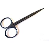 Iris Scissors Full Black 4.5" Straight German Stainless Steel CE