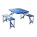 Outsunny Portable Lightweight Folding Suitcase Picnic Table w/4 Built-In Chairs, Bluethumb 1
