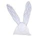 LUX ACCESSORIES Halloween White Lace Veil Bunny Rabbit Ears Easter Baby Dress Up Party Headband