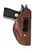 Barsony New Brown Leather Inside The Waistband Holster for Mini/Pocket 22 25 380