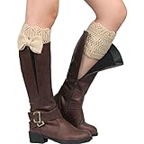 Oksale Women Winter Bowknot Crochet Knitted Wool Boot Socks Cover Leg Warmers (Beige)