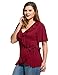 Meaneor Women's Plus V Neck Short Sleeve Asymmetrical Peplum Hem Blouse Top Size L-4X