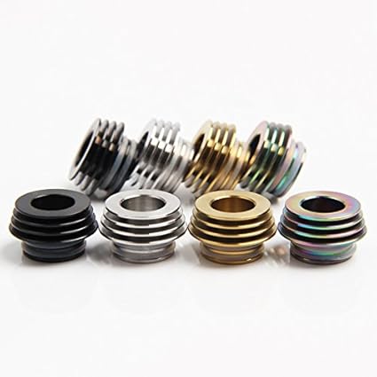 Drip Tip Adapter Heat Sink von 810 auf 510 Anschluss, Edelstahl Kühler Driptip, zb. Smok TFV8, TFV12 uva. (Silber)