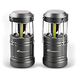 LED Camping Lantern Lights Collapsible - Moobibear 500lm COB Technology LED Storm & Power Outage Lantern Battery Powered with Magnetic Base for Night, Fishing, Hiking, Emergencies, 2 Pack