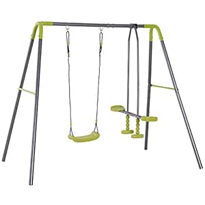 HomComSet de Columpio Infantil al Aire Libre con Columpio y Planeador