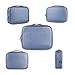 BUBM Waterproof Universal Electronics Travel Organizer Small Carrying Make up Case Customerize padded for Camera Phone Ipad Charger Cable and Accessories Men and Women(3 Set Single Layer-Light Blue)
