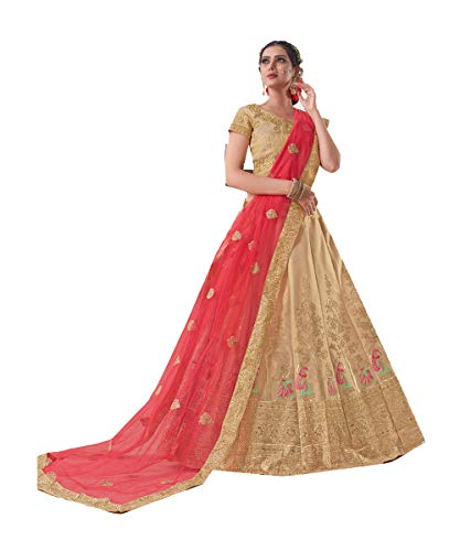 Indian Women Designer Partywear Ethnic Traditional Beige Lehenga Choli.
