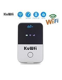 Compañero de viaje kuwfi Wireless Pocket 4 G Wifi Router con ranura para tarjeta SIM Apoyo B1 (2100MHz), B3 (1800MHz) B5 (850MHz) Red de banda