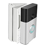 ADJUSTABLE(30 to 55 degree) Angle Mount for Ring Wifi Video Doorbell Original and 2, Homono Angle Adapter/Mounting Plate/Bracket/Wedge Kit(Doorbell NOT included, White)