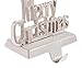 BirdRock Home Merry Christmas Stocking Holder | Holiday Greetings Mantle Fireplace Topper | Decorative Christmas Stocking Holder | Stainless Steel