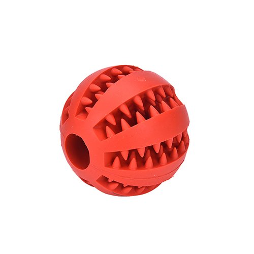 Pet Toy Ball for Dogs, Bite Resistant Soft Rubber Bouncy Ball Treat Ball Dog Toys, Tooth Cleaning Dog Chew Toy (Red) - Thumbnail 6