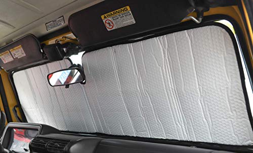Hgcar Windshield Sunshade Sun Shade Heat Shield Sun Visor Mat for Jeep Wrangler TJ JK 1997-2017 - Thumbnail 5